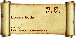 Domán Buda névjegykártya